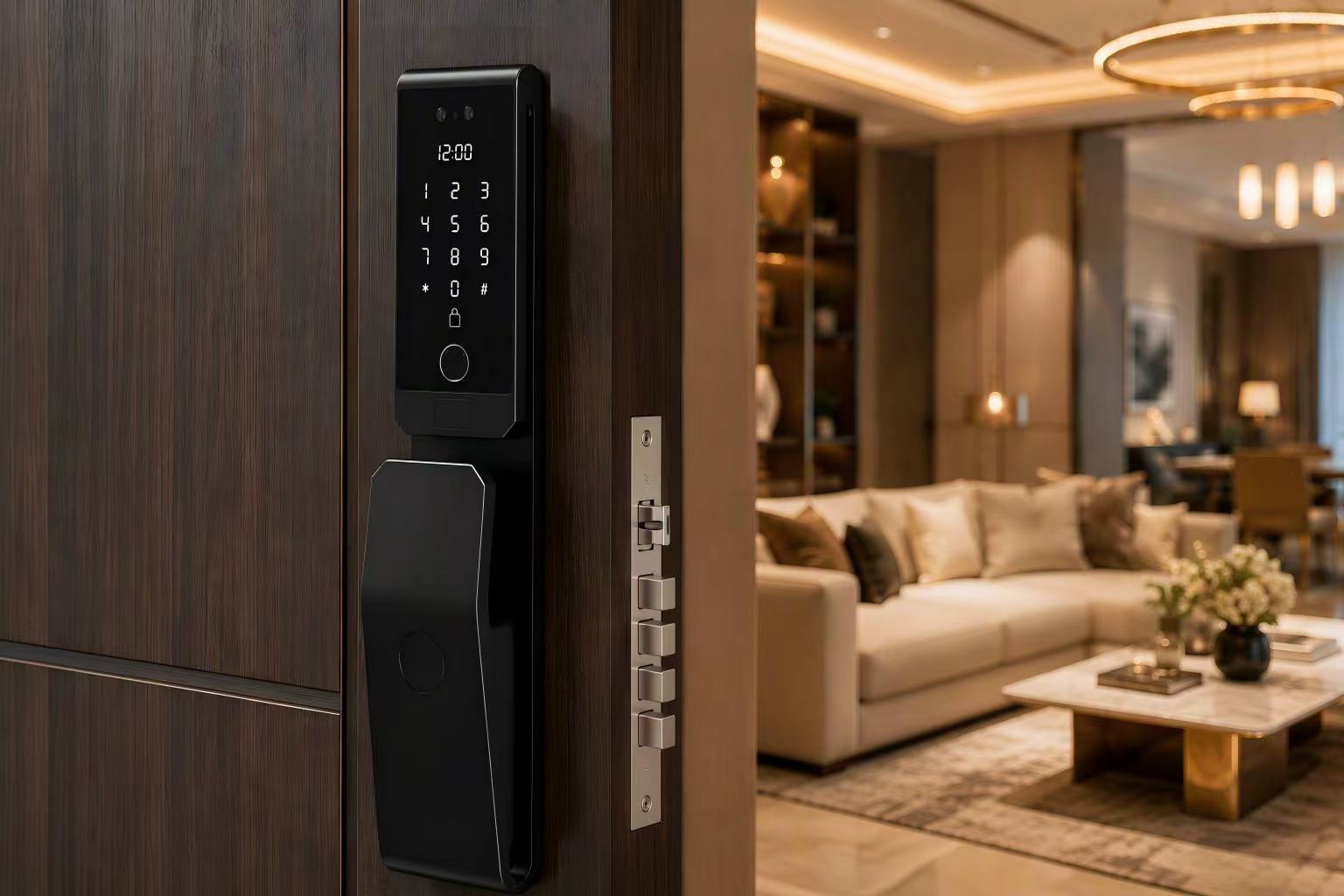 قفل Trueway RF-3 الذكي الرائد بتصميم الدفع والسحب مع التعرف ثلاثي الأبعاد على الوجه